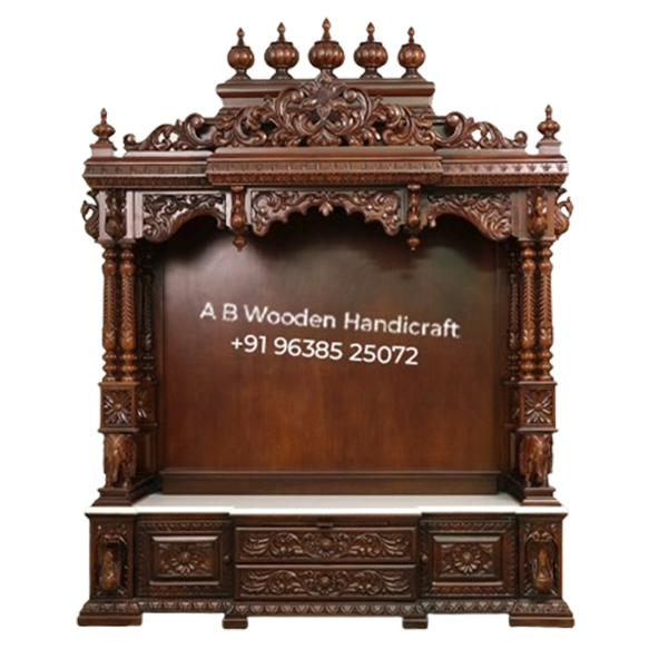 7 Feet Large Wooden Pooja Temple Mandir