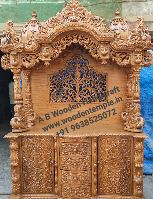 Pooja Mandir Natural Brown Finish